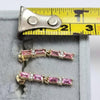 9ct Gold Earrings Drop with Pink/Clear Stones