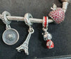 Pandora Bracelet with 8 Travel Based Charms.