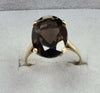 9ct Gold Smokey Quartz Ring- Size R1/2