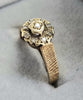 9ct Gold Diamond Flower Ring Size "N"