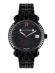 **January Sale** Chrono Diamond 10610 Nesta Schwarz Black IP Red Stone