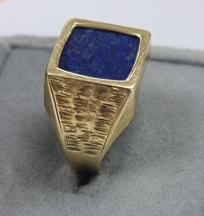 14ct Gold Lapis lazuli Ring Size 