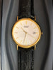Seiko Vintage Quartz watch - black leather strap