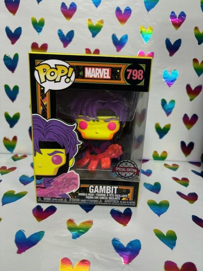 Funko Pop Gambit Blacklight 798 Marvel Special Edition.