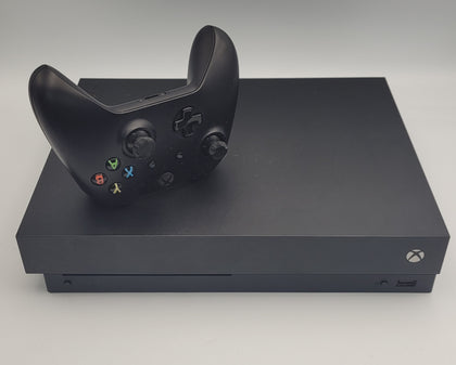 Microsoft Xbox One X 1TB Black Console with 1 remote and all leads UNBOXED