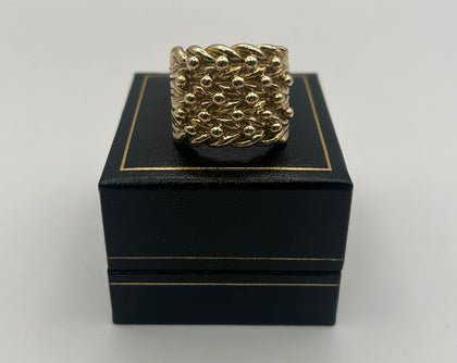 9CT Keeper Ring (375) 16.7G, Fully Hallmarked - Size:Y, Boxed