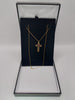 9ct Yellow Gold Chain & Cross Pendant - 1.8g Weight, 18" Length