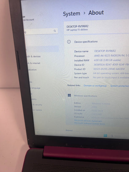 HP 15 DB0559SA Laptop (READ DESCRIPTION)