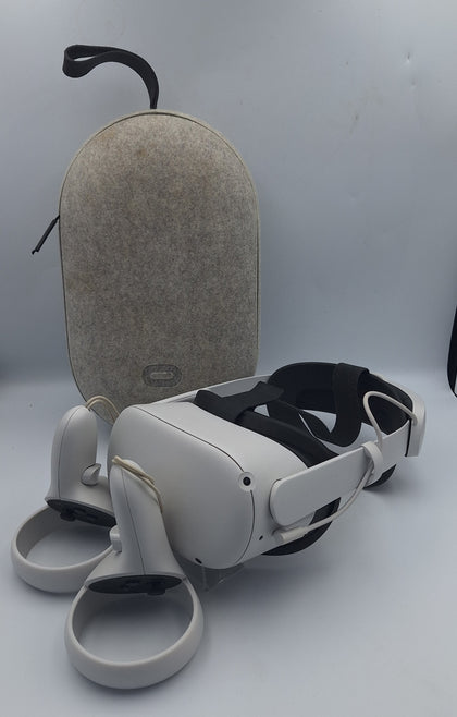 Meta quest 2 128GB VR headset with elite battery strap and oculus carry case unboxed