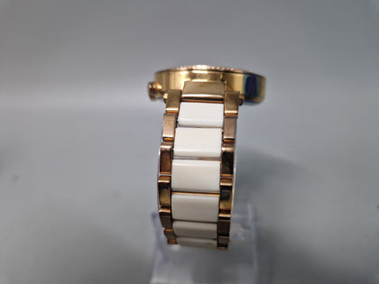 MICHEAL KORS WOMENS WATCH MK 11308, rose gold and off white