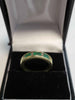 14ct Yellow Gold Ring with Green & Clear Stones - Size M - 4.88g
