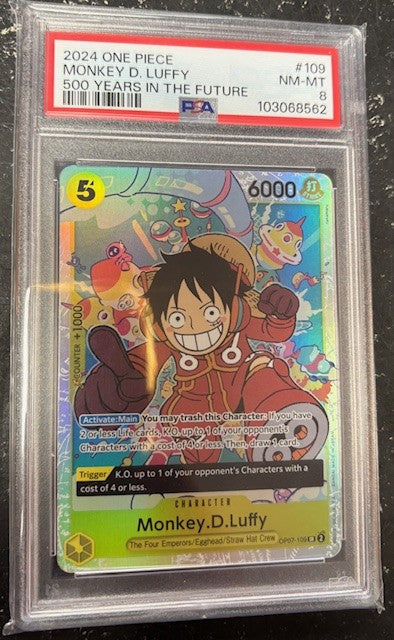 Psa 8 Gem Mint One Piece 2024 Monkey D. Luffy Op07-109  sr 2