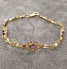 9ct Yellow Gold Decorative Bracelet with Purple Stones