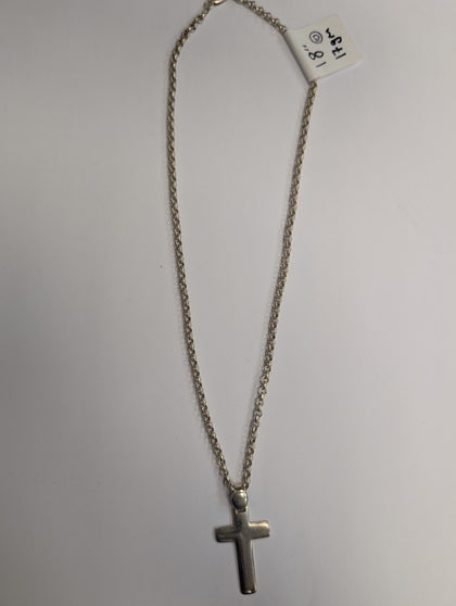 Silver Chain with Cross - 18