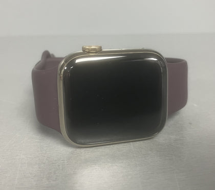 Apple Watch Series 7 GPS + Cellular 45 mm - Stainless Steel Gold - Sport Band Purple