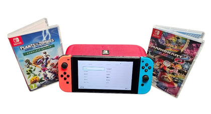 Nintendo Switch Neon Console with 2 Games and Case