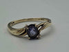 9ct Yellow Gold Tanzanite & Cubic Zirconia Bypass Ring – Size U – 2.31 Grams