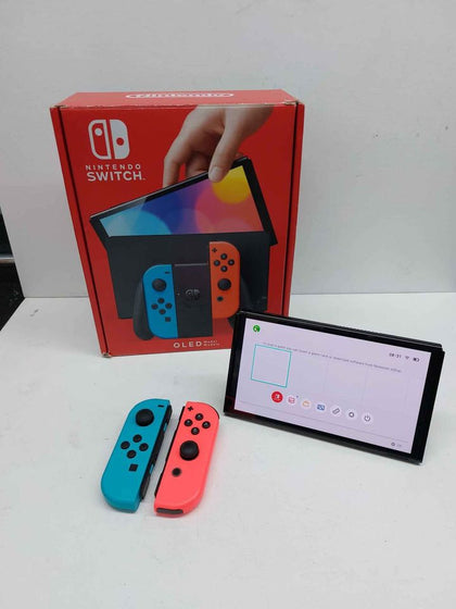 Nintendo Switch OLED Edition 64GB Home Console - Neon Joycons - Boxed.