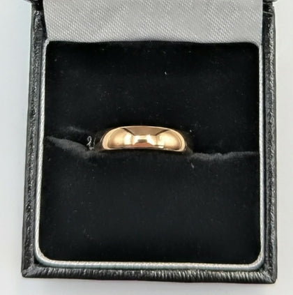 22CT 916 HALLMARKED, YELLOW GOLD, PLAIN BAND, SIZE:M / 6.5, 3.94G, BOXED