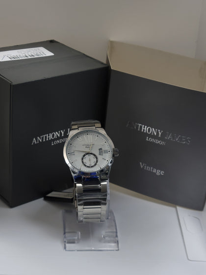 Anthony James London vintage , boxed mens watch . water resistant 30m. Original box