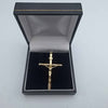 Vintage 9CT Yellow Gold Tubular Cross Crucifix Charm Pendant - 2.44 Grams