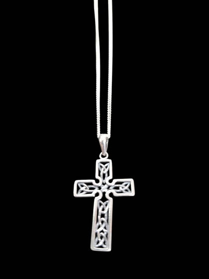 NEW SILVER CHAIN WITH CELTIC CROSS