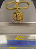 14ct Yellow Gold Ornate Necklace with 60mm 14ct & Gemstone Pendant