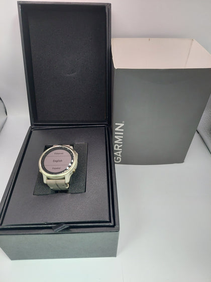 Garmin Fenix 6S Sapphire Smartwatch - Light Gold/Shale Grey, Boxed