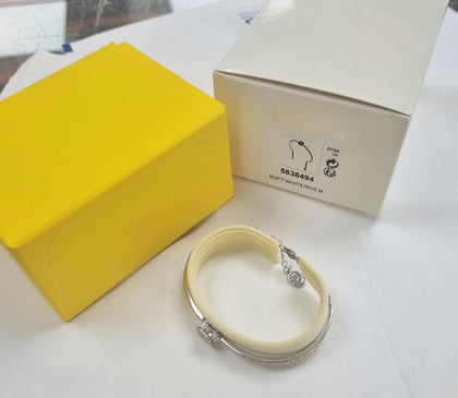 Swarovski Millenia Bangle, Octagon Cut, White, Rhodium Plated SIZE M
