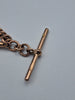 Edwardian 9ct Rose Gold Graduated Curb Link Bracelet With T-Bar & Swivel Clasp - 8" Long - 28.72 Grams