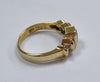 18ct Gold Diamond Ring Green Stones Size L