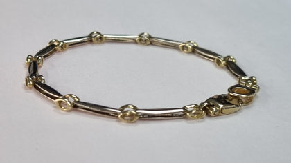 9ct white & yellow gold bracelet 7.5