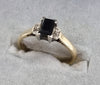 9ct Gold Diamond /Sapphire Ring J1/2