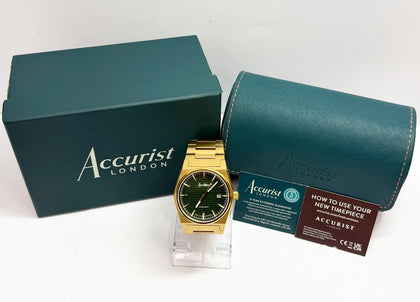 Accurist Origin Men's Watch | Gold Case & Stainless Steel Bracelet with Fir Green Dial | 41mm