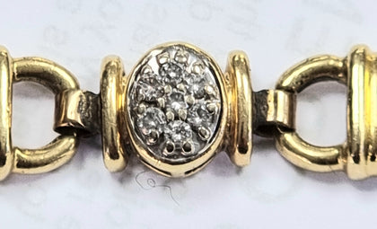 14ct Yellow/White Gold Diamond Bracelet 7.5