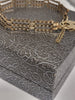 9ct Yellow Gold 3 Bar Crinkled Gate Bracelet with safety chain - 6.66g