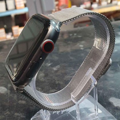 Apple Watch Series 5 (Cellular), Space Grey Aluminium, 44mm, Milanese Loop Strap.