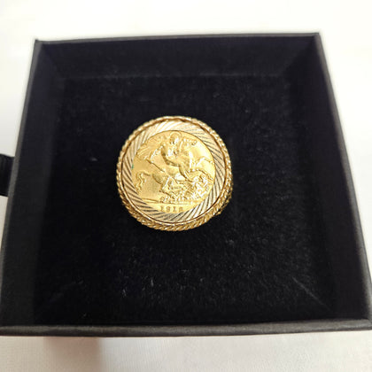 1912 Half Sovereign & 9ct 4.4g Ring Mount