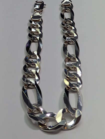 New Sterling Silver Figaro/Curb Bracelet 8.5”