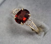 9ct Gold Ring with Red/clear Stones Size "O"