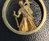 9ct Yellow Gold Round St Christopher Pendant - 4.55G - Hallmarked