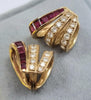 18ct Gold Diamond and Ruby Earrings