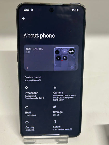 Nothing Phone (3) 5G 12GB Ram/256gb Unlocked Black Boxed