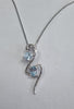 Silver Chain with Blue topaz pendant 16"