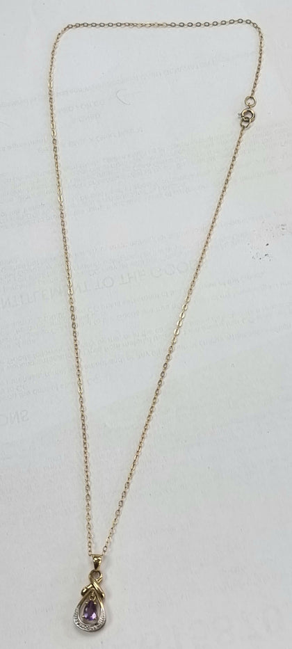 9ct Sapphire/diamond Necklace 18
