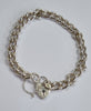 Heavy Curb Link Heart Padlock Charm Bracelet