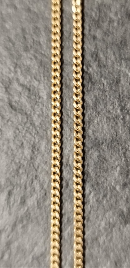 9K Yellow Gold Curb Chain with Spring Ring Clasp