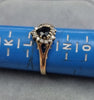 9ct gold Ring with Black/clear Stone Size M