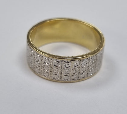 18ct White/Yellow Gold Ring Size N