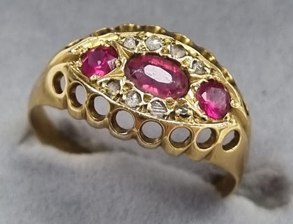 18ct Ruby + Diamond Ring.